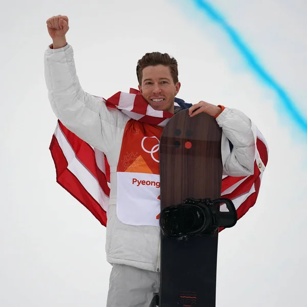 Pyeongchang Güney Kore Şubat 2018 Olimpiyat Şampiyonu Shaun White Erkekler — Stok fotoğraf