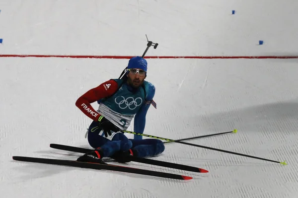 Pyeongchang South Korea February 2018 Olympic Champion Martin Fourcade France — Stock Photo, Image