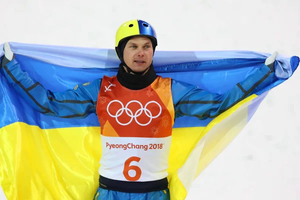 Pyeongchang Korea Południowa Lutego 2018 Mistrz Olimpijski Oleksandr Abramenko Ukrainy — Zdjęcie stockowe