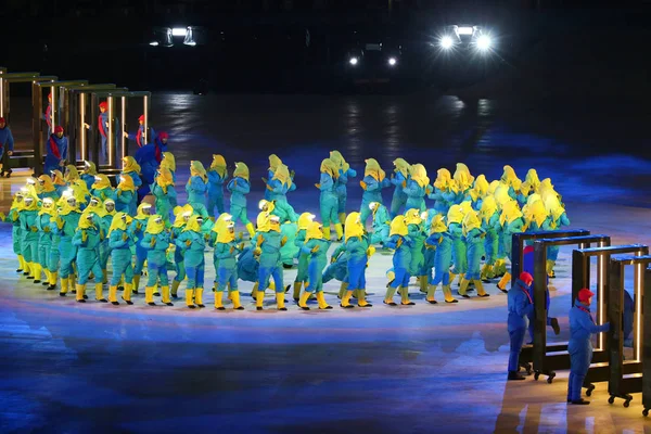 대한민국 2018 2018 올림픽 개막식 공식적으로 평창에 올림픽 경기장에서 다채로운 — 스톡 사진
