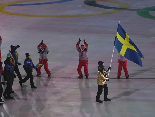 Pyeongchang Südkorea Februar 2018 Der Schwedische Curler Niklas Edin Trägt — Stockfoto