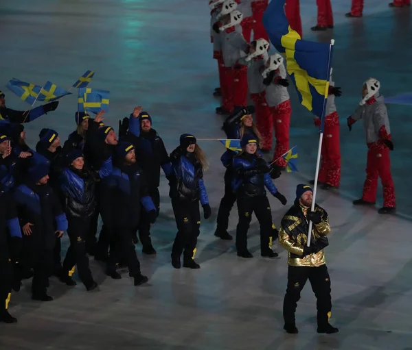 Pyeongchang Zuid Korea Februari 2018 Zweedse Krultang Niklas Edin Uitvoering — Stockfoto