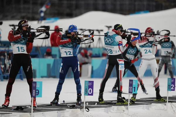Pyeongchang Corea Del Sud Febbraio 2018 Poligono Tiro Durante Biathlon — Foto Stock
