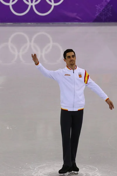 Gangneung Corea Del Sur Febrero 2018 Medallista Bronce Javier Fernández — Foto de Stock