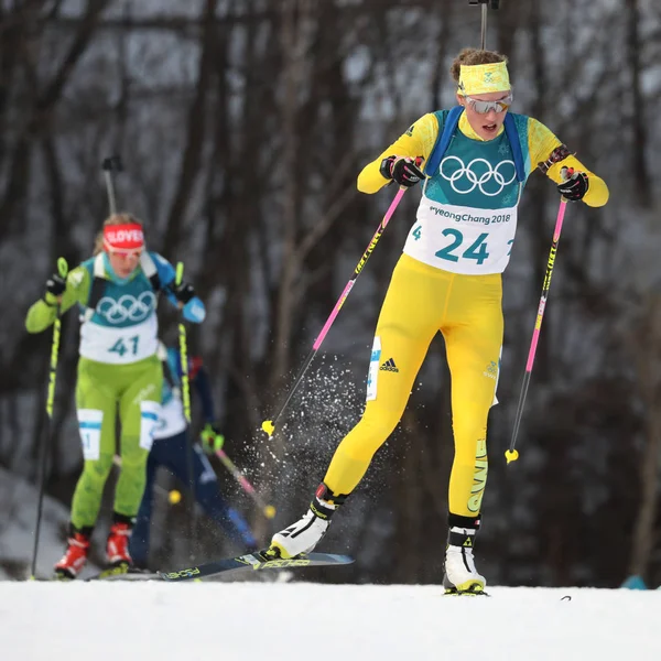 Pyeongchang Dél Korea 2018 Február Olimpiai Bajnok Hanna Oeberg Svéd — Stock Fotó