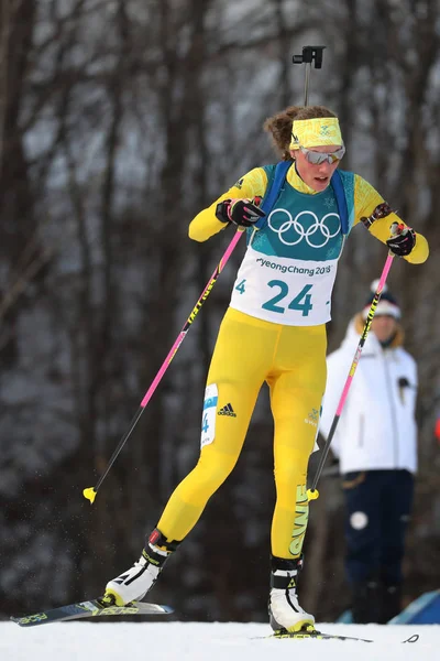 Pyeongchang South Korea February 2018 Olympic Champion Hanna Oeberg Sweden — Stock Photo, Image