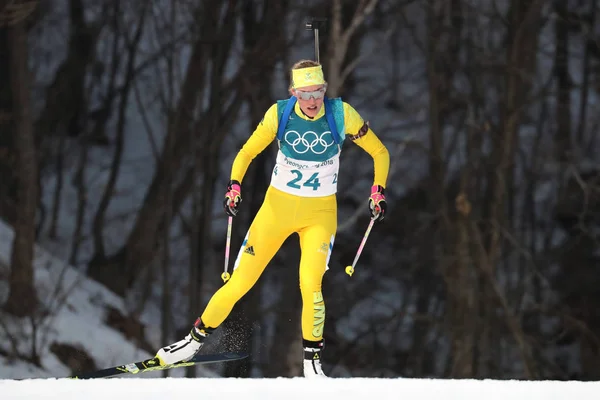 Пёнгчанг Южная Корея Февраля 2018 Года Олимпийская Чемпионка Швеции Ханна — стоковое фото