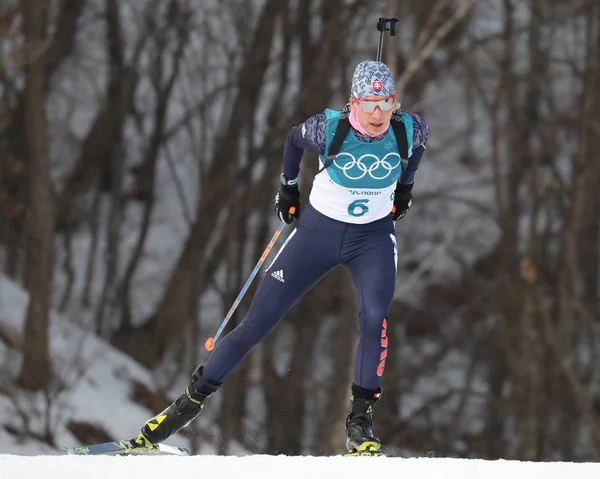 Pyeongchang Corea Del Sur Febrero 2018 Campeona Olímpica Anastasiya Kuzmina — Foto de Stock