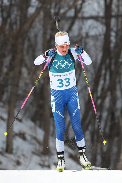 Pyeongchang South Korea February 2018 Kaisa Makarainen Finland Competes Biathlon — Stock Photo, Image