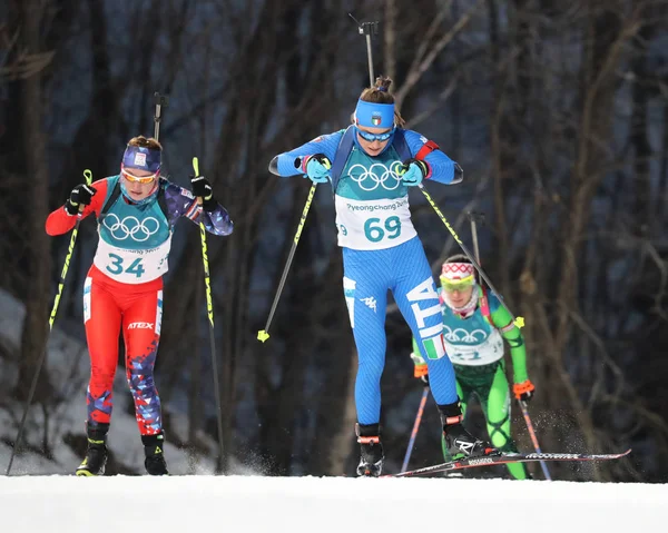 Pyeongchang Sydkorea Februari 2018 Dorothea Wierer Italien Nummer Tävlar Skidskytte — Stockfoto