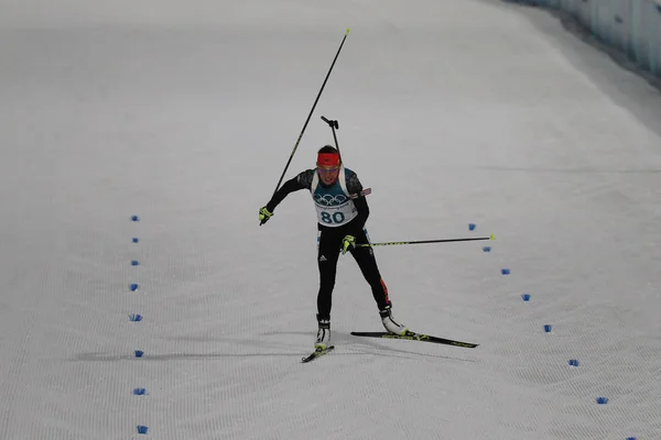 Pyeongchang Korea Południowa Lutego 2018 Olympic Champion Laura Dahlmeier Niemcy — Zdjęcie stockowe