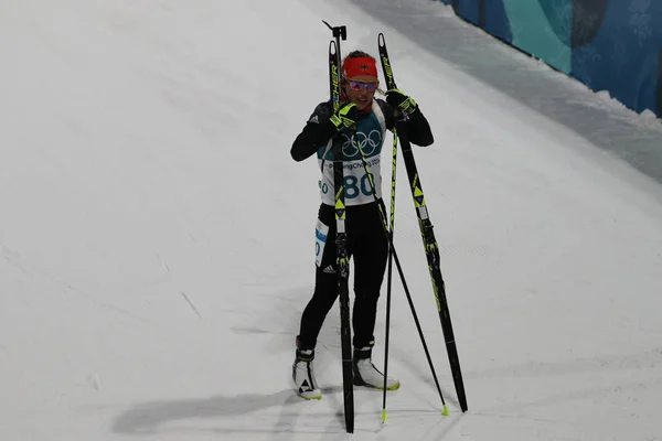 Pyeongchang South Korea February 2018 Olympic Champion Laura Dahlmeier Germany — Stock Photo, Image