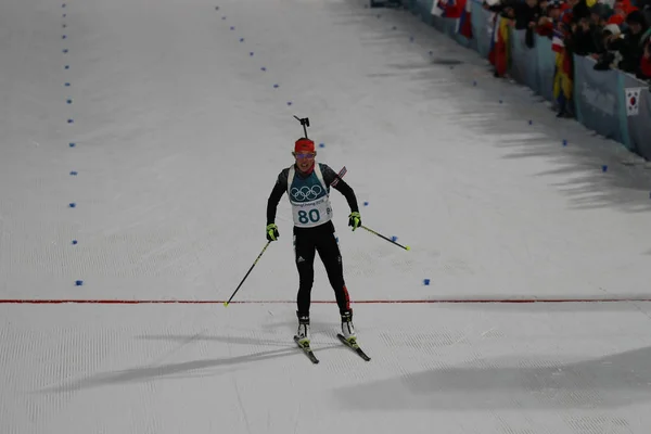 Pyeongchang Korea Południowa Lutego 2018 Olympic Champion Laura Dahlmeier Niemcy — Zdjęcie stockowe