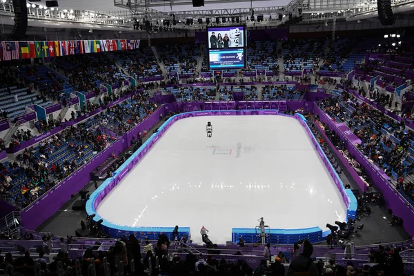 Gangneung Korea Południowa Lutego 2018 Wewnątrz Gangneung Ice Arena Podczas — Zdjęcie stockowe