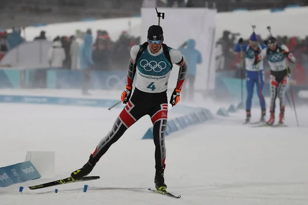 Pyeongchang South Korea February 2018 Julian Eberhard Austria Competes Biathlon — Stock Photo, Image