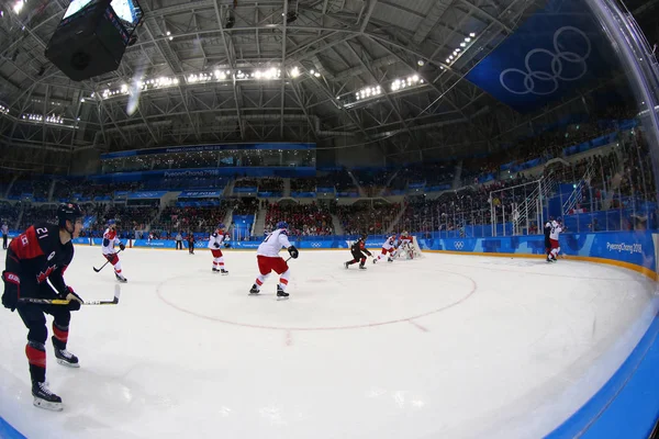 Gangneung Corea Del Sur Febrero 2018 Equipo Canadá Negro Acción —  Fotos de Stock