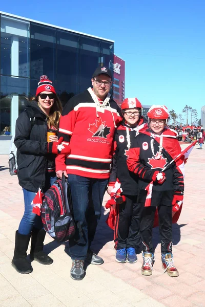 Gangneung South Korea February 2018 Canadian Hockey Fans Gangneung Olympic — Stock Photo, Image