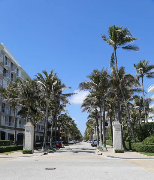 Palm Beach Florida March 2018 Worth Avenue Entrance Ocean Boulevard — Stock Photo, Image