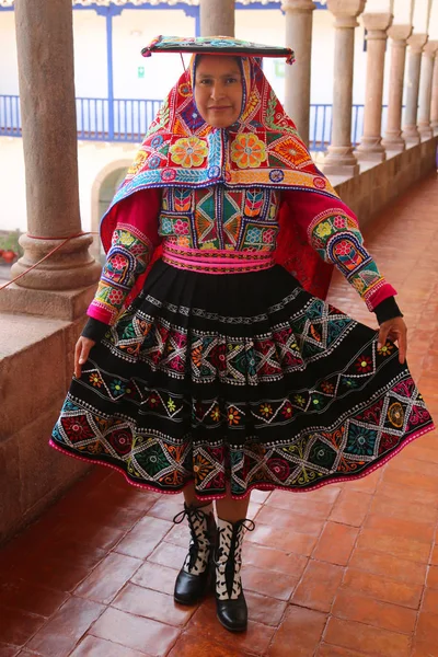 Cuzco Peru Outubro 2016 Mulher Peruana Vestido Tradicional — Fotografia de Stock