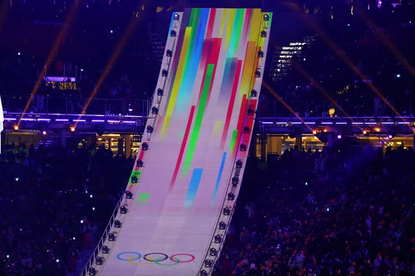 Pyeongchang Νοτια Κορεα Φεβρουαριου 2018 Τελετή Έναρξης Χειμερινών Ολυμπιακών Αγώνων — Φωτογραφία Αρχείου