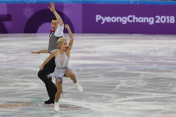 Gangneung Південна Корея Лютого 2018 Олімпійські Чемпіони Олена Савченко Бруно — стокове фото