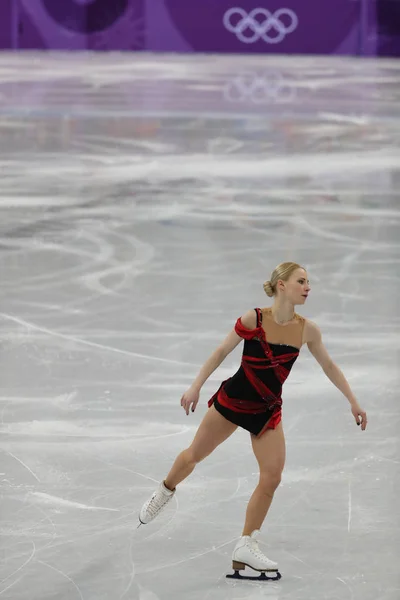 대한민국 2018 러시아에서 올림픽 운동선수의 Tarasova 이벤트 스케이트 프로그램에서 2018 — 스톡 사진