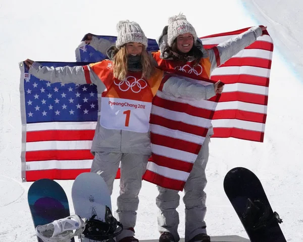 Pyeongchang South Korea February 2018 Olympic Champion Chloe Kim Arielle — Stock Photo, Image