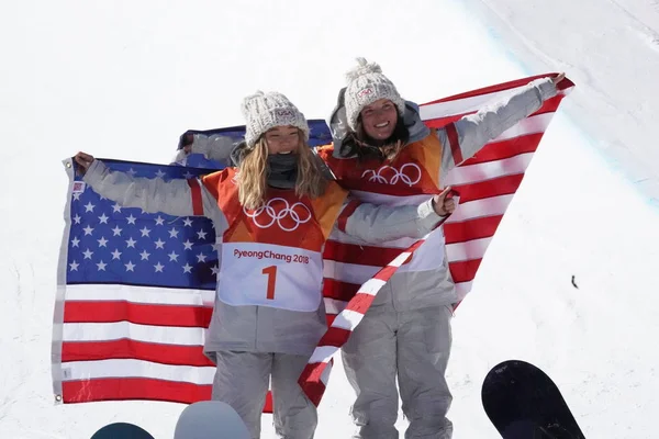 Pyeongchang Güney Kore Şubat 2018 Olimpiyat Şampiyonu Chloe Kim Abd — Stok fotoğraf