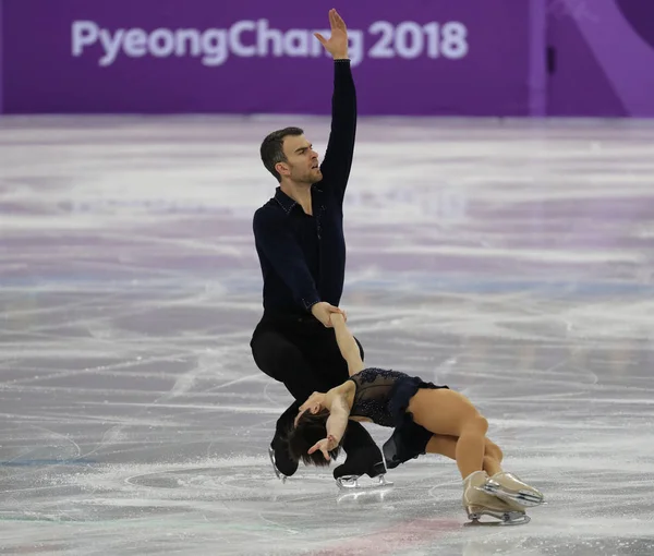 Gangneung Південна Корея Лютого 2018 Олімпійських Чемпіонів Меган Дюамель Ерік — стокове фото