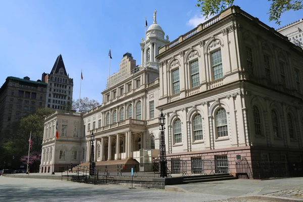 ニューヨーク 2018 ニューヨークの市庁舎 建物はまだ本来の政府機能を収容する米国で最も古い市庁舎です — ストック写真