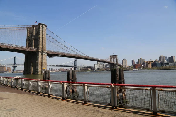 New York Mai 2018 Vue Sur Célèbre Pont Brooklyn Depuis — Photo