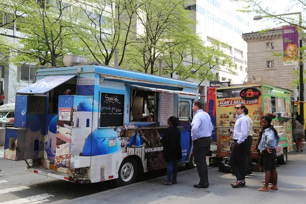 New York Mai 2018 Einkaufswagen Für Streetfood Verkäufer Manhattan Gibt — Stockfoto