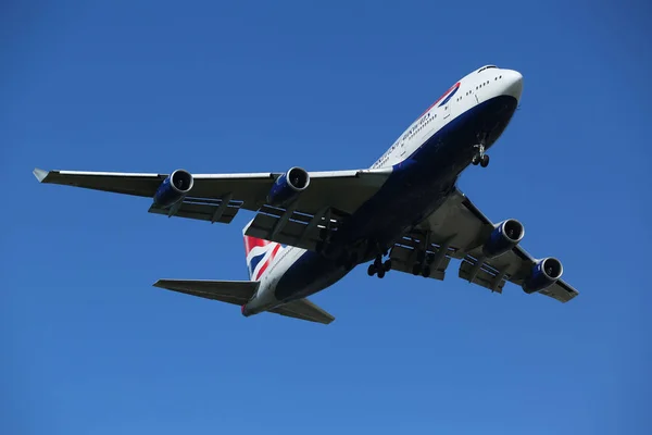 New York May 2018 British Airways Boeing 747 Descending Landing — Stock Photo, Image