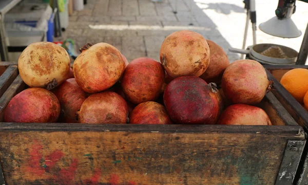 Granadas Frescas Para Zumo Mercado — Foto de Stock