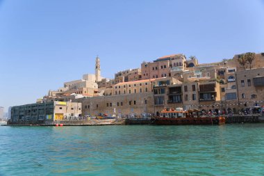 Tel Aviv - Yafa, İsrail - 29 Nisan 2017: Jaffa bağlantı noktasında bulunan eski Jaffa şehir, İsrail deniz