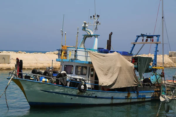 Tel Aviv Jaffa Israel April 2017 Fishing Boats Jaffa Port — Stock Photo, Image