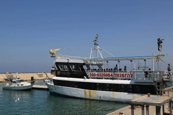 Tel Aviv Jaffa Israel April 2017 Passenger Excursion Boat Jaffa — Stock Photo, Image