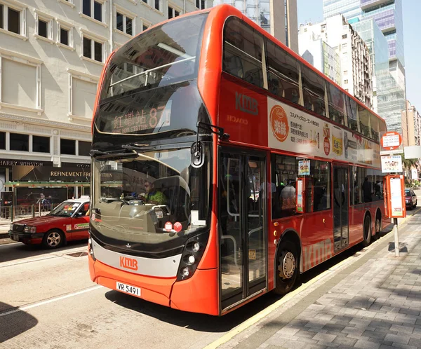 Hong Kong November 2019 Double Decker Bus Nathan Street Kowloon — Stock Photo, Image