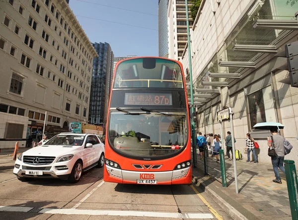 Гонконг Ноября 2019 Года Двухэтажный Автобус Натан Стрит Коулуне Гонконг — стоковое фото