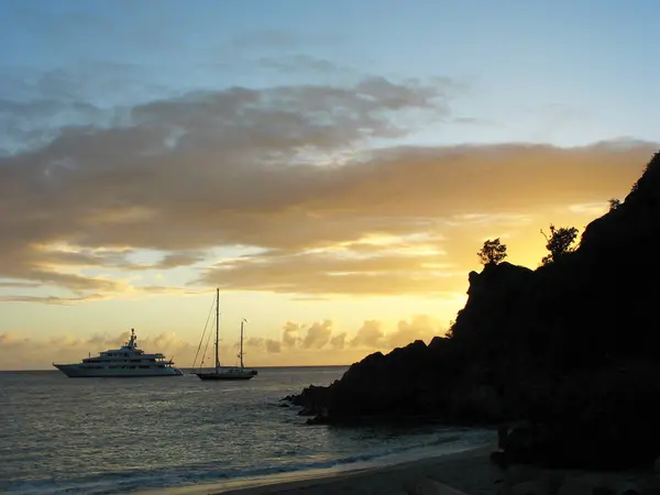 Puesta Sol Playa Del Caribe — Foto de Stock