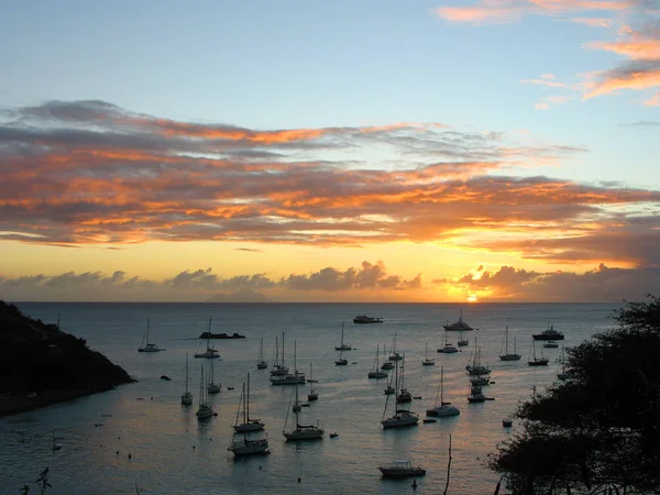 Sunset Gustavia Harbor Barts French West Indies — Stock Photo, Image