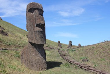 Moai at Quarry, Easter Island, Chile clipart