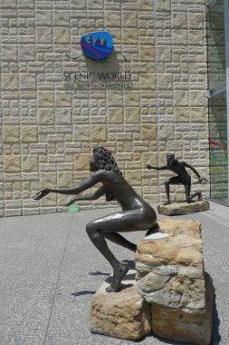 Katoomba, Avustralya - 4 Şubat 2009: Avustralya 'nın Dünya Mirası Listesindeki Mavi Dağları Katoomba' daki Manzara Dünyası. 