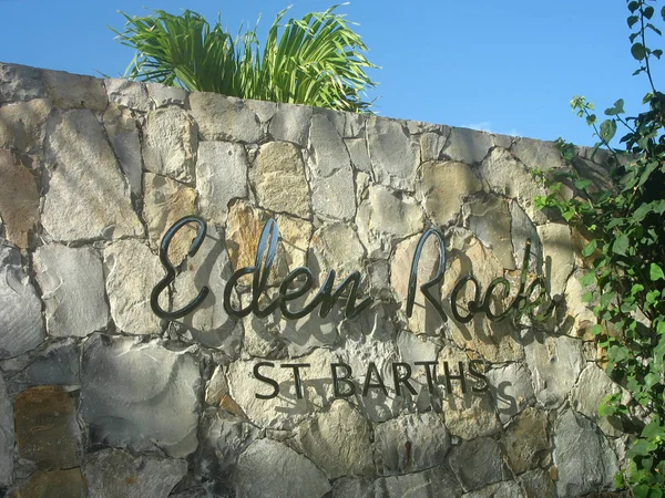 Barts French West Indies January 2008 Eden Rock Hotel Sign — Stock Photo, Image