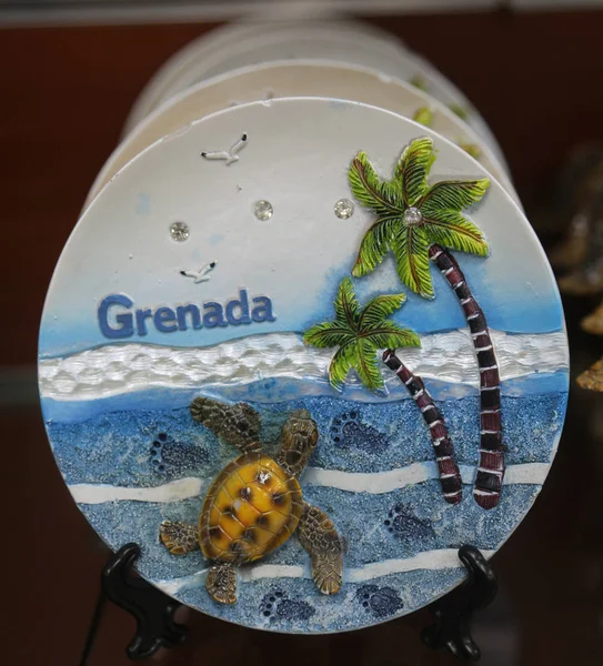 Lokale Souvenirs Tentoongesteld Grenada — Stockfoto