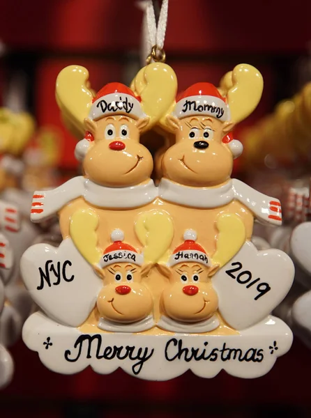 New York December 2019 Christmas Ornaments Display Manhattan — Stock Photo, Image