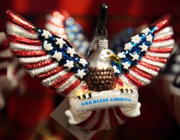 New York Dezember 2019 Patriotischer Weihnachtsschmuck Manhattan — Stockfoto