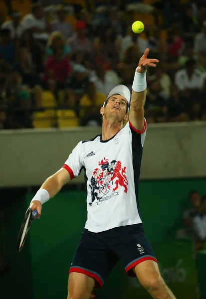 Rio Janeiro Brazílie Srpna 2016 Olympijský Šampion Andy Murray Velké — Stock fotografie