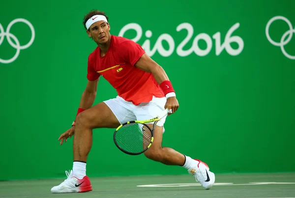 Rio Janeiro Brazilië Augustus 2016 Olympisch Kampioen Rafael Nadal Van — Stockfoto