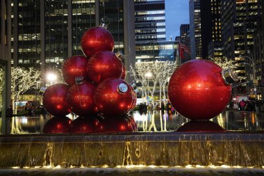 New York - 5 Aralık 2019: New York City yakınlarındaki Rockefeller Center 'daki Radio City Music Hall